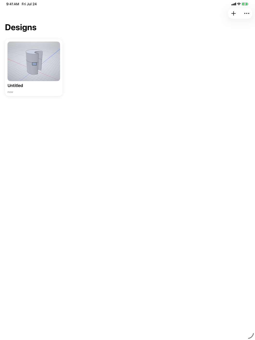 Project gallery with model thumbnails